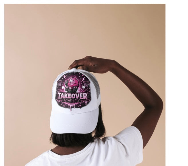 Sideline Swagger Trucker Hat – Pink Team Logo