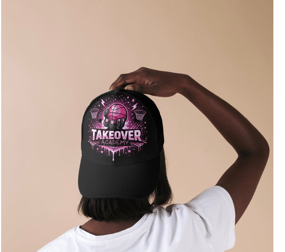 Sideline Swagger Trucker Hat – Pink Team Logo