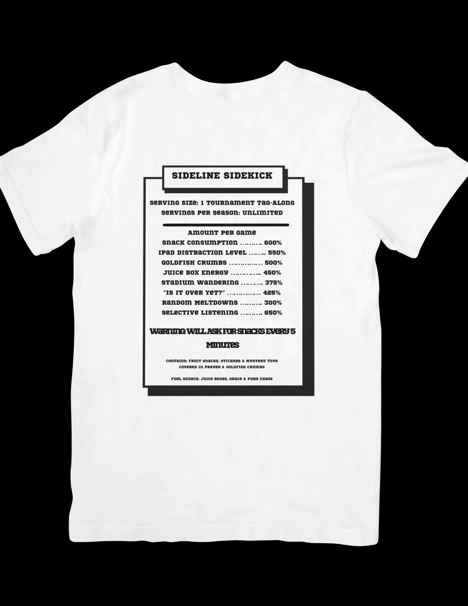 Sideline Sidekick –Sideline Stats  TShirt